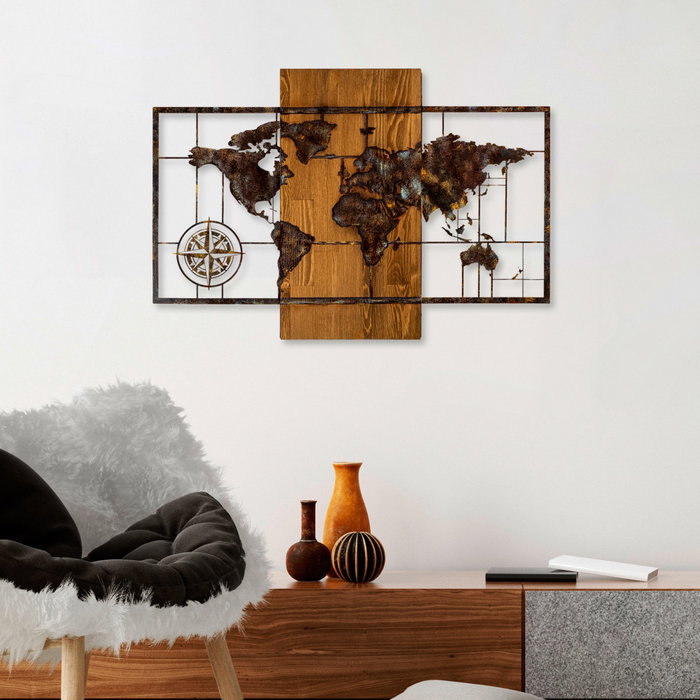 Wallity World Map With Compass 5 Wallity World Map With Compass 5
